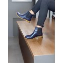 Lacivert Deri Chelsea Boot 