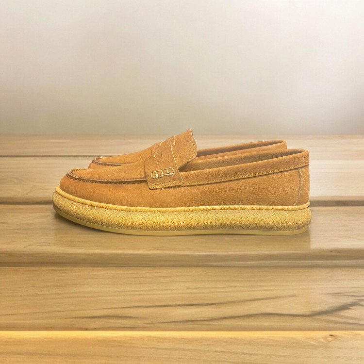 Taba Süet Loafer Ortopedik Tabanlı