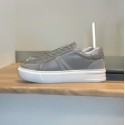 Gri Deri Süet Garnili Sneakers