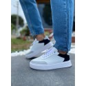 Beyaz Lacivert Garnili Sneakers 