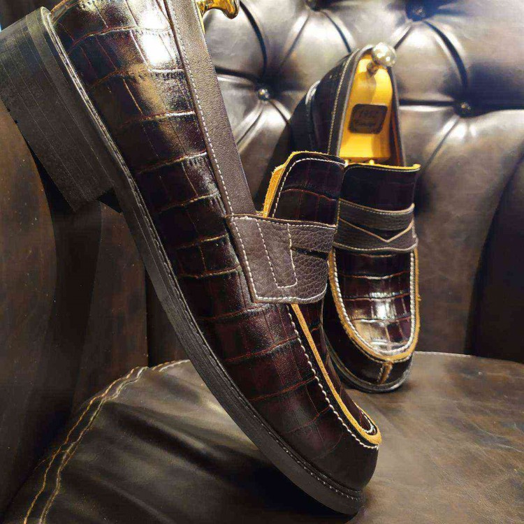 Bordo Kroko Loafer 