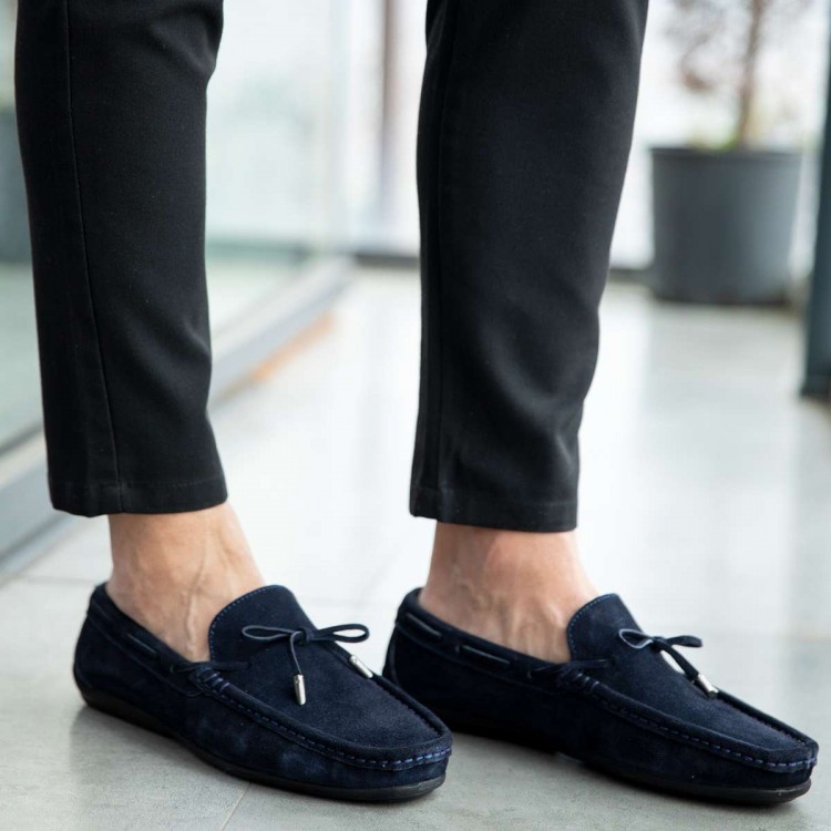 Lacivert Süet Loafer 