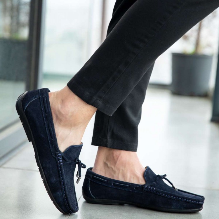 Lacivert Süet Loafer 