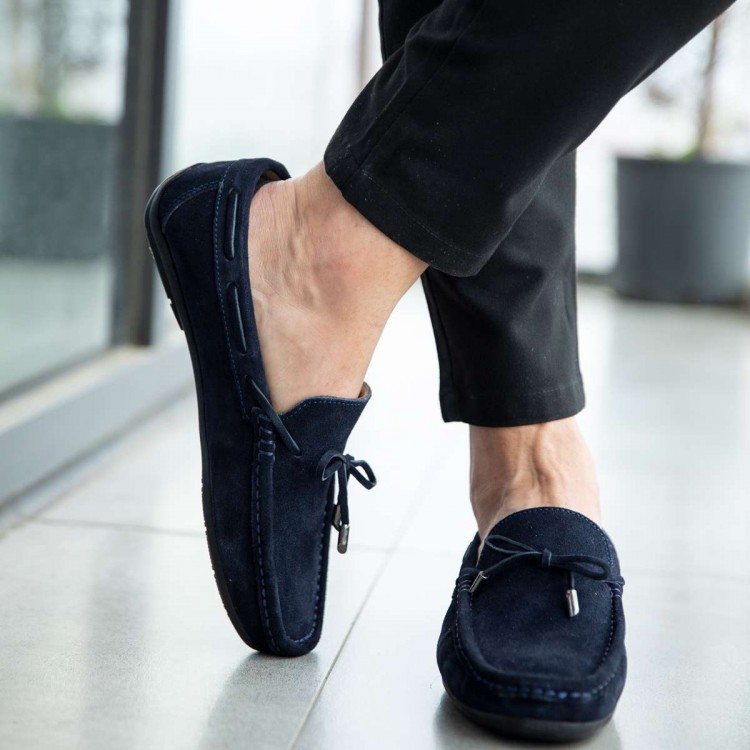 Lacivert Süet Loafer 