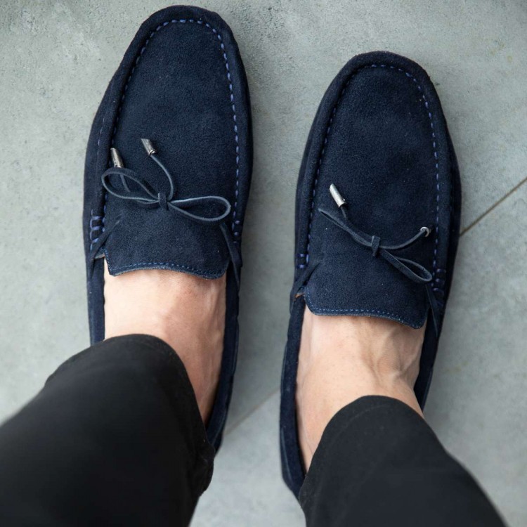 Lacivert Süet Loafer 